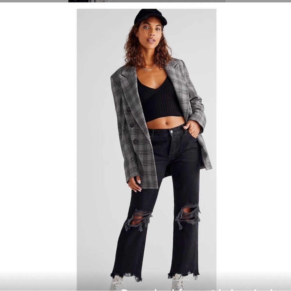 Free People Maggie Mid Rise Straight Leg Jeans - Picture 2 of 5